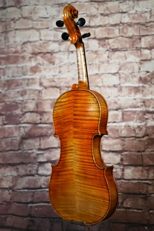 Rueck-Zarge-Detailansicht einer Butiu Cornel \"die Bottega\" Geige (Violine) Handarbeit 2022