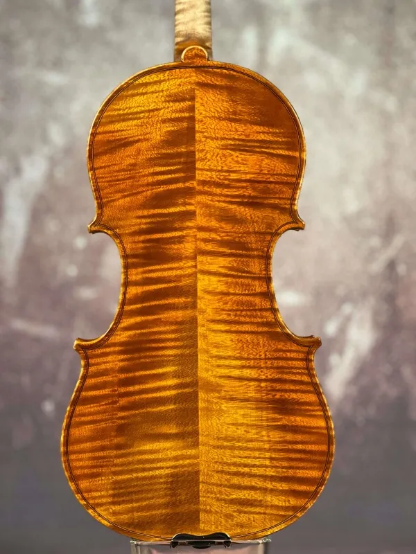 Boden-Detailansicht einer Gheorghe Ludovic 7/8 di Botteg Geige (Violine) Handarbeit 2021