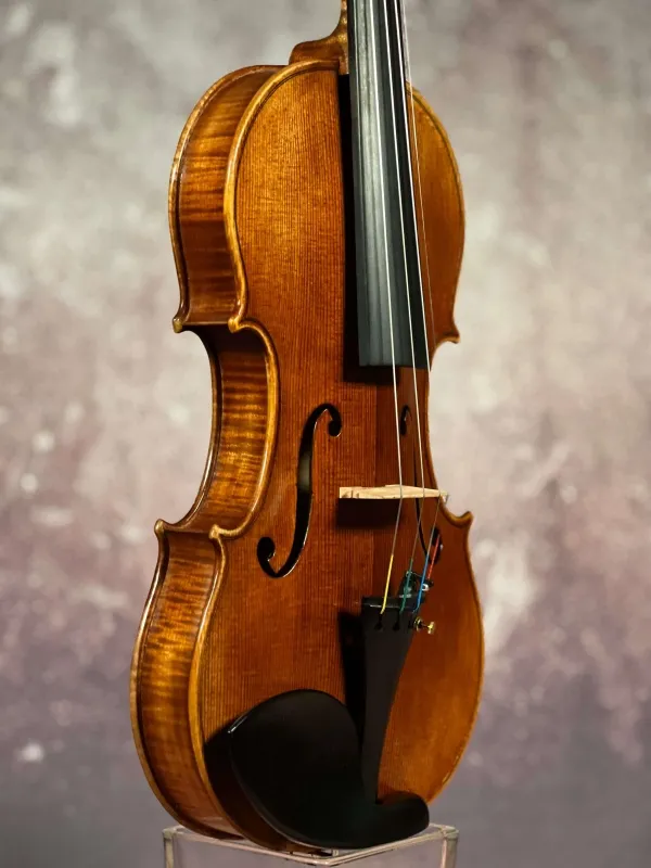 Decken-Zarge-Detailansicht einer Györke Francisc Konzert Geige (Violine) Handarbeit 2020