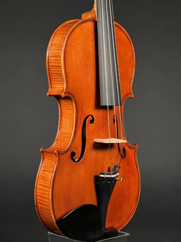 Decken-Zarge-Detailansicht einer Simon Joseph Meister Geige (Violine) Guarneri Modell Handarbeit 2020