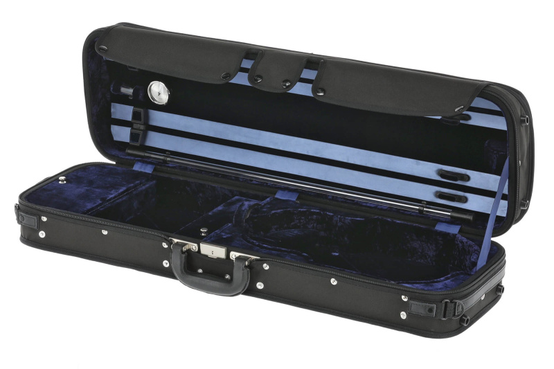 Preview: GEWA Violinkoffer Liuteria Atlanta – Thermokern, Rautenplüsch blau
