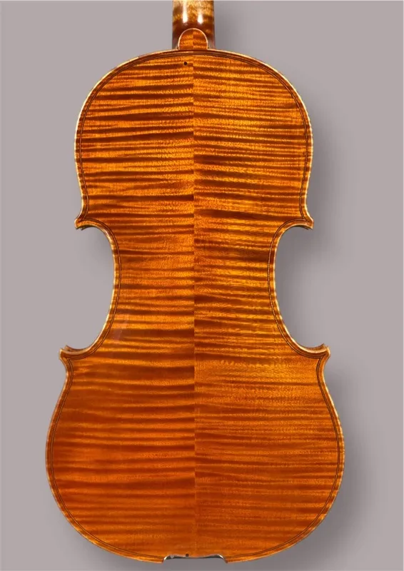 Bodenansicht einer Kalas Csaba Meister Geige (Violine) GUARNERI OLE BULL Modell gebaut 2020