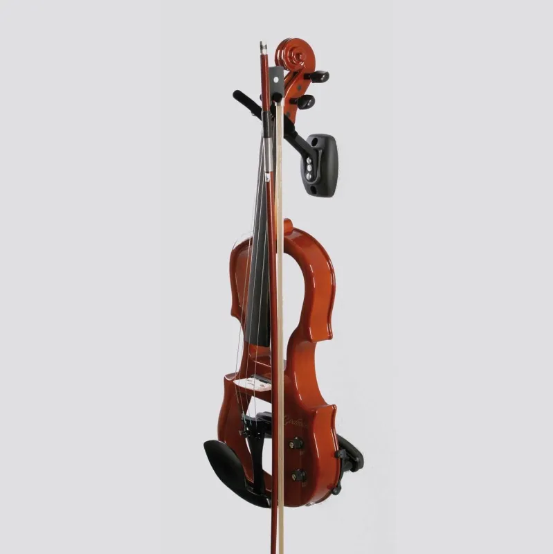 Detailansicht-mit Beispielinstrument König & Meyer Wandhalter für Geige (Violine) und Bratsche (Viola)