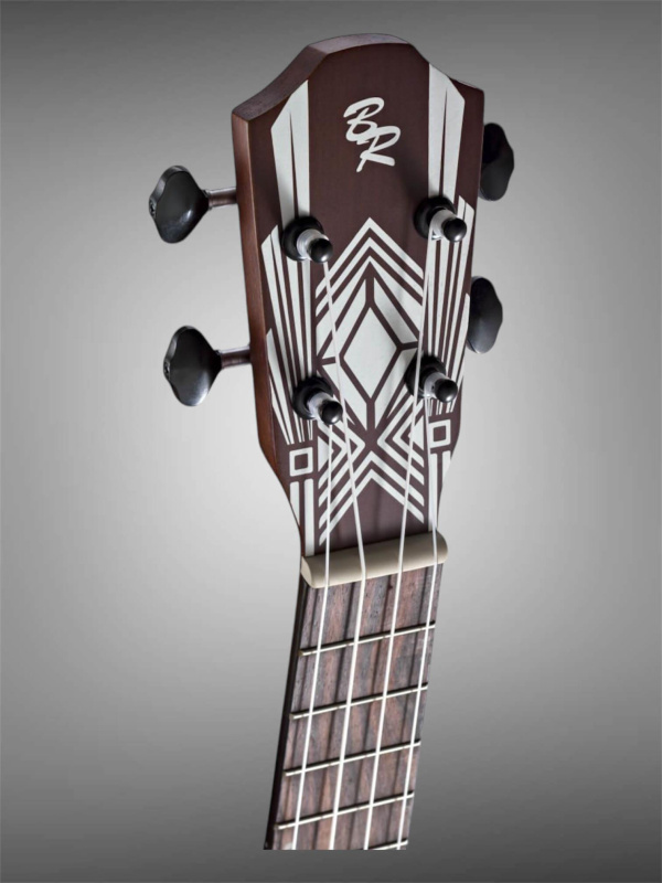 Preview: Baton Rouge UV11-CE-SCR Screwed crimson Mahagoni Concert Ukulele_Kopfansicht vorne
