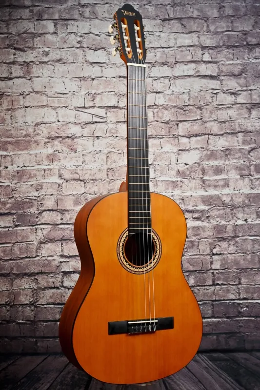 Front-Detailansicht einer VALENCIA VC204L 4/4 Konzertgitarre (Klassische Gitarre) Linkshänder Modell