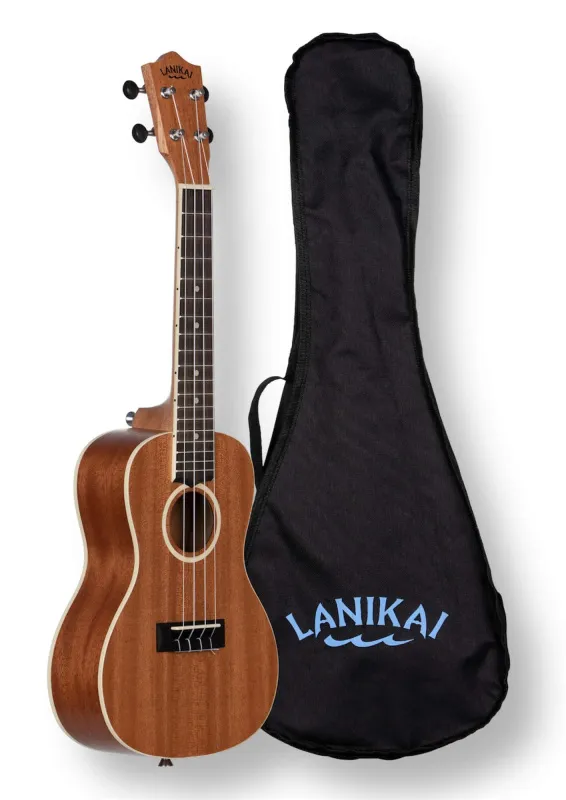 LANIKAI LU21-C Konzertukulele natur – LU Series Seitenansicht mit Tasche
