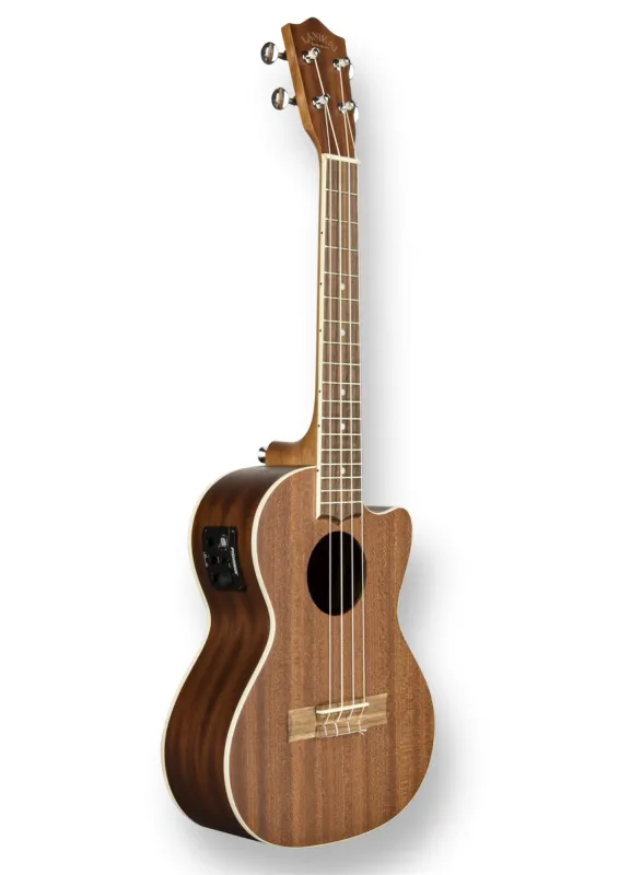 LANIKAI MA-CET Mahogany Tenorukulele mit Cutaway und Fishman Preamp – Seitenansicht