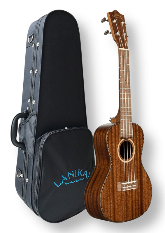 Preview: LANIKAI All Solid Mahogany Konzertukulele – vollmassiv, Softcase