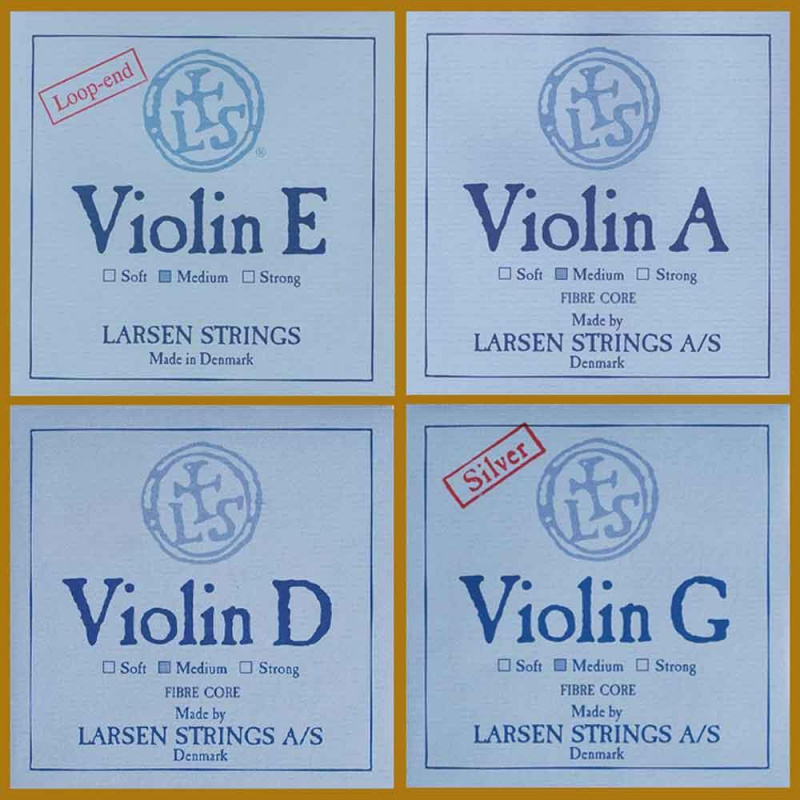 Preview: Larsen Original 4/4 Violine Saiten Satz – mit E-Saite Schlinge