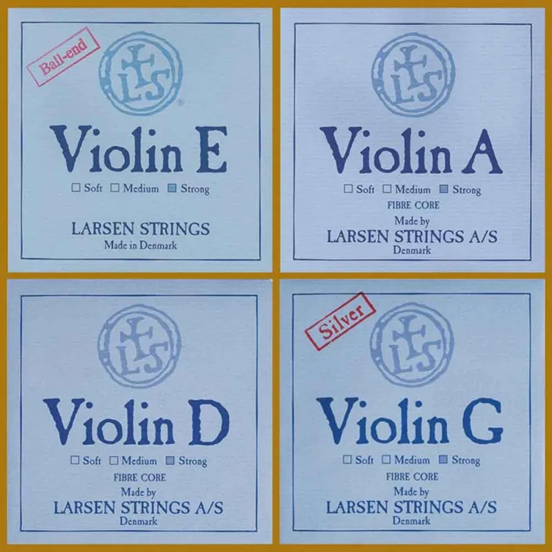 Larsen Original 4/4 Geige (Violine) Saiten SATZ, E-Kugel, Stärke Strong_Satzansicht