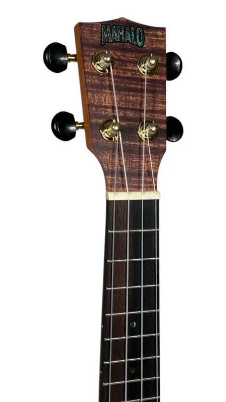 Griffbrett und Kopfplatte vorne der Mahalo Koa Ukulele Griffbrett und Kopfplatte vorne der Mahalo Koa Ukulele