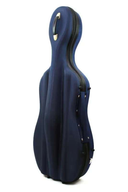 Petz Fiberglas-Composite Celloetui 4/4 in blau mit Rollen und Rucksacksystem - 3