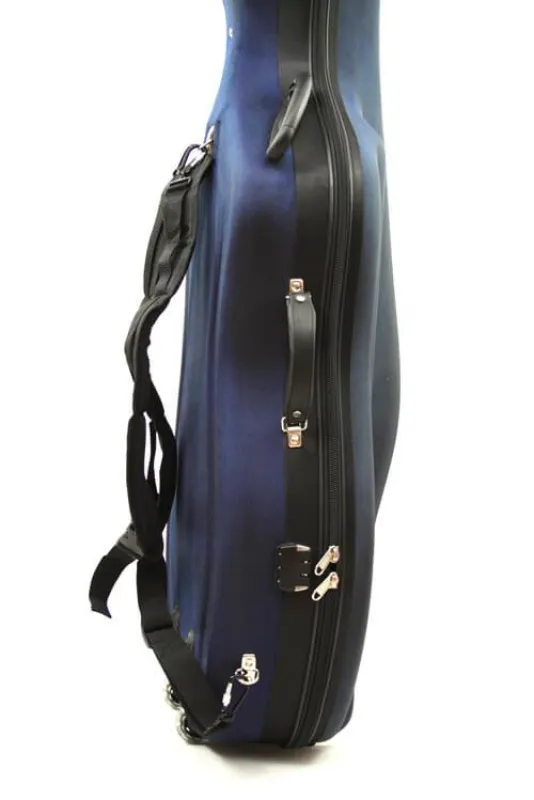 Petz Fiberglas-Composite Celloetui 4/4 in blau mit Rollen und Rucksacksystem - 5