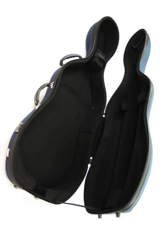 Petz Fiberglas-Composite Celloetui 4/4 in blau mit Rollen und Rucksacksystem - 7