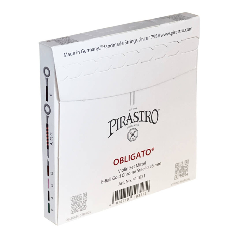 Preview: Pirastro Obligato 4/4 Violin Saiten Satz - Verpackung Rückseite