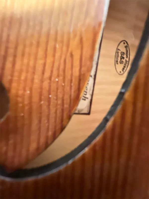 Simon Joseph Meister-Bratsche 15,5\" 39,5 cm, Stradivarius „Tuscan“ Modell, gebaut 2014 in Siebenbürgen - Brandstempelansicht