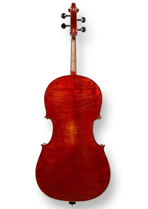 Simon Joseph 4/4 Meister-Cello nach Guadagnini „von Kohner“ 1743, gebaut 2023 – Rückansicht