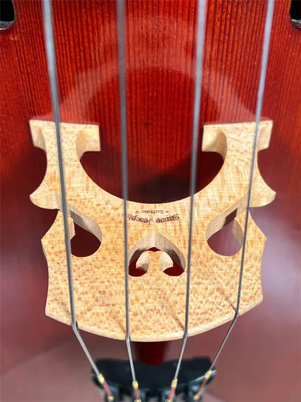 Simon Joseph 4/4 Meister-Cello nach Guadagnini „von Kohner“ 1743, gebaut 2023 – Stegansicht