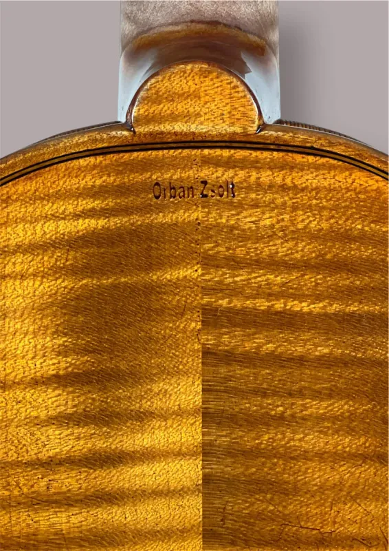 Soprano Viola da Gamba von Orbán Zsolt – Bodenansicht, Brandstempel
