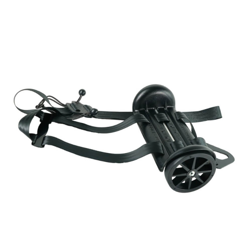 Preview: Detailansicht The Bass Buggie mit stabilen 6-Zoll-Rädern für den Transport von Kontrabass und Upright Bass