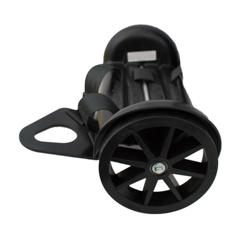 Preview: Detailansicht The Bass Buggie mit stabilen 6-Zoll-Rädern für den Transport von Kontrabass und Upright Bass