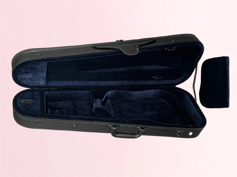Petz Violin Etui dreieckige Form mit Schulterstützenfach in 7 Größen, blau