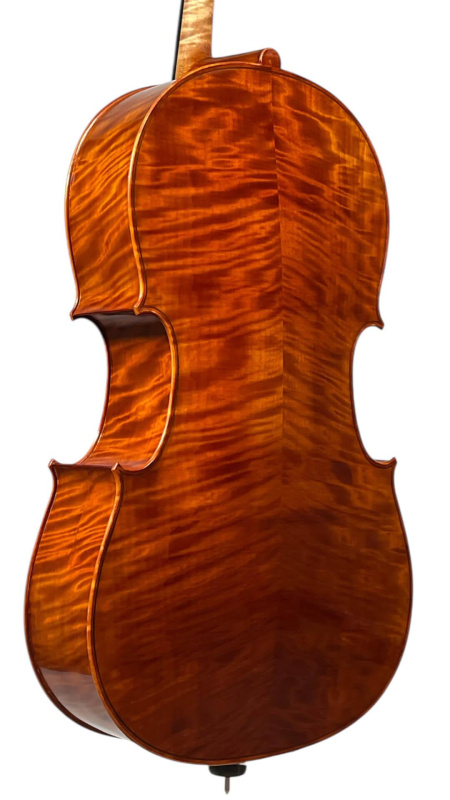Preview: Vultur Calin 4 4 Meister Cello (Violoncello) Montagnana Sleeping Beauty Modell - Bodenansicht, seitlich