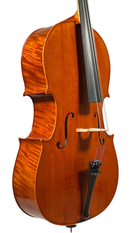 Preview: Vultur Calin 4 4 Meister Cello (Violoncello) Montagnana Sleeping Beauty Modell - Deckenansicht, seitlich