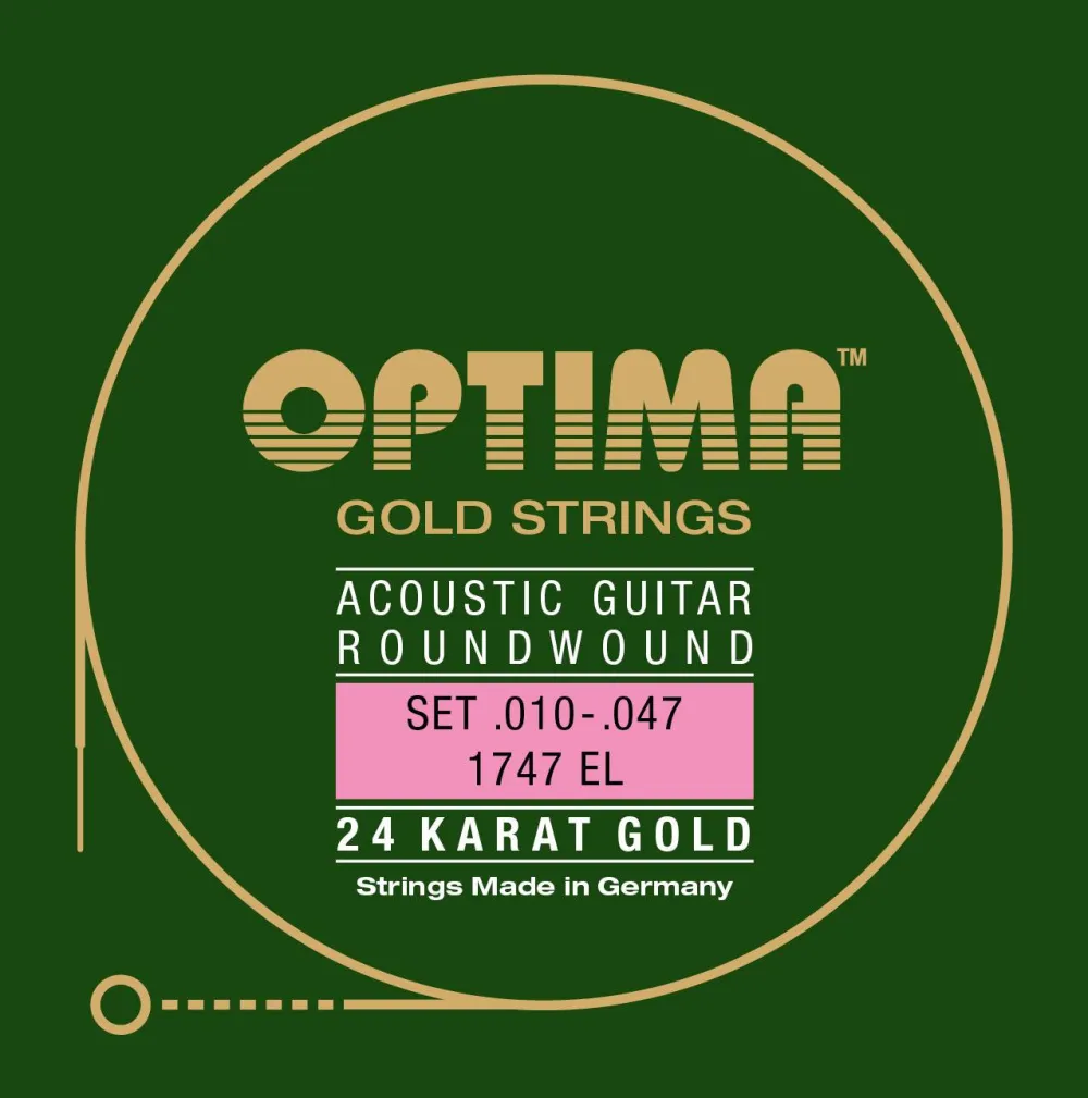 OPTIMA 24K GOLD STRINGS Akustik Gitarren Saiten SATZ