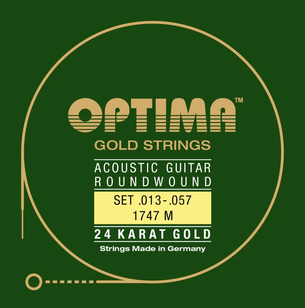 OPTIMA 24K GOLD STRINGS Akustik Gitarren Saiten SATZ