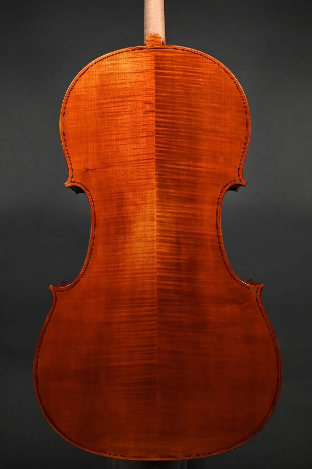 Bodenansicht eines Stoica Alin 7/8 Cello (Violoncello) Handarbeit aus Siebenbürgen 2023