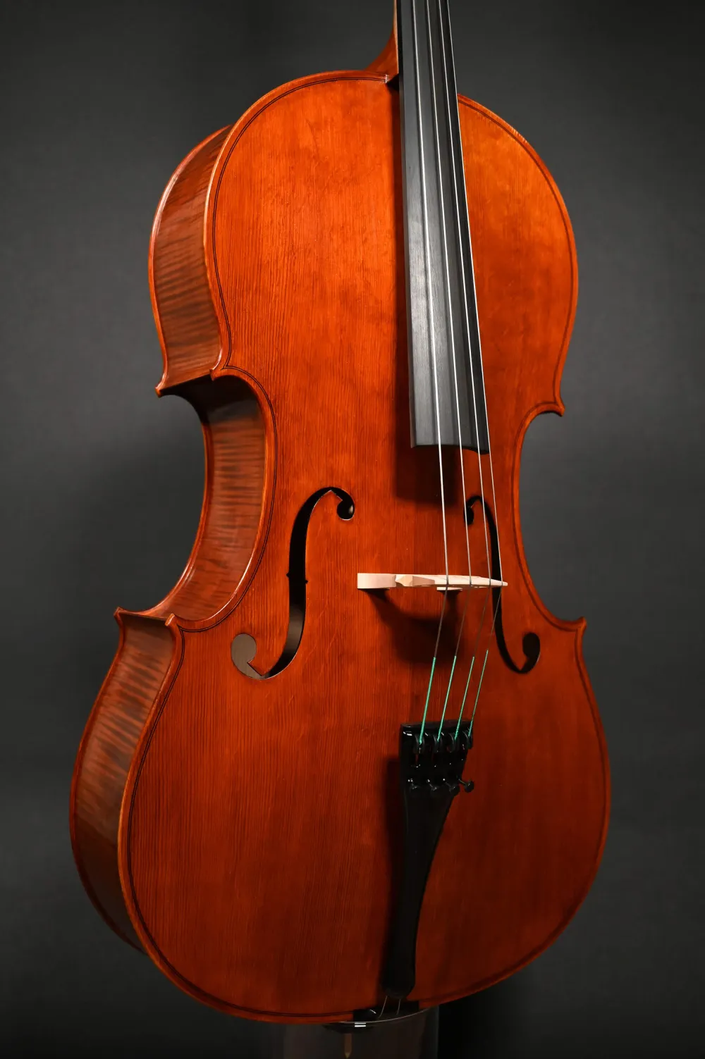 Decke- Zargenansicht eines Stoica Alin 7/8 Cello (Violoncello) Handarbeit aus Siebenbürgen 2023