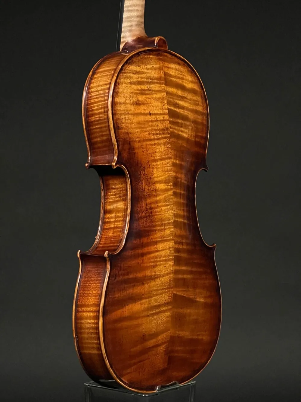 Boden-Zarge-Detailansicht einer Simon Joseph 5Saiter 40,5 cm Konzert Viola (Bratsche) Handarbeit 2021