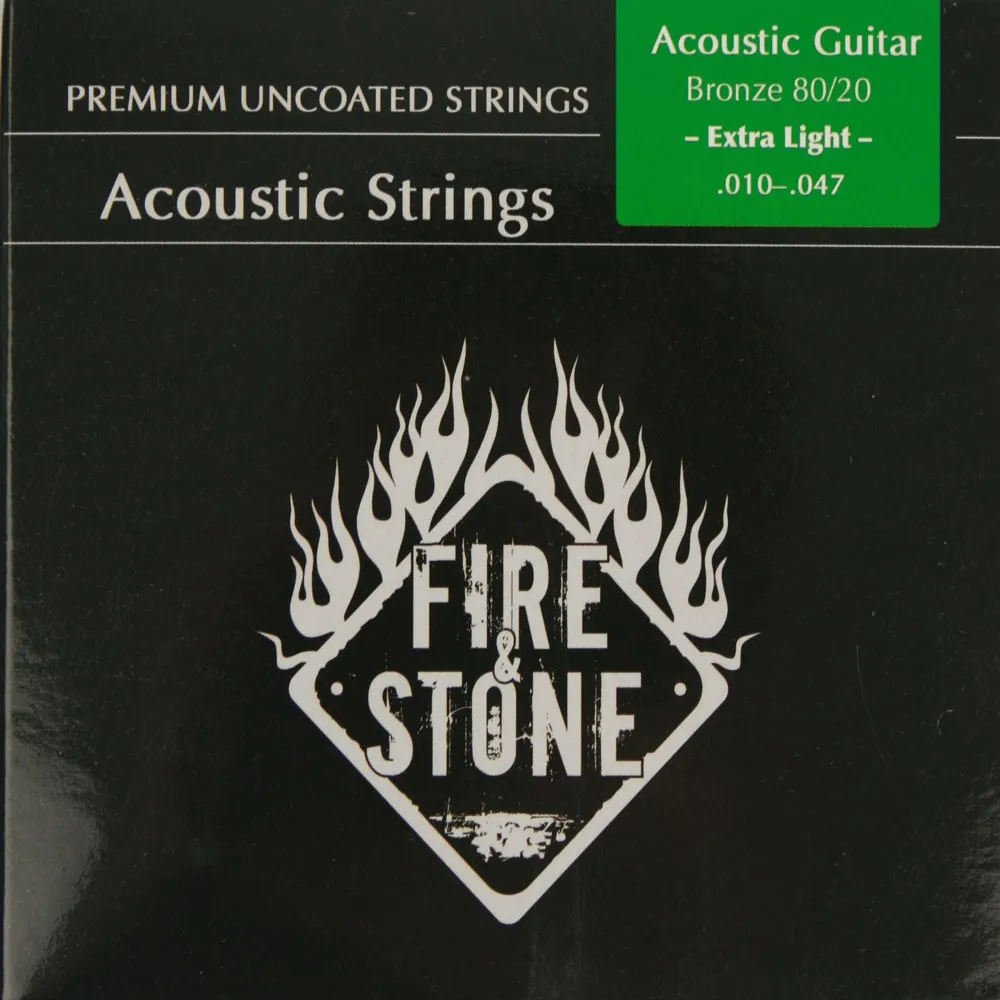 Fire&Stone Akustik Gitarre 80/20 Bronze Saiten SATZ in 4 Stärken