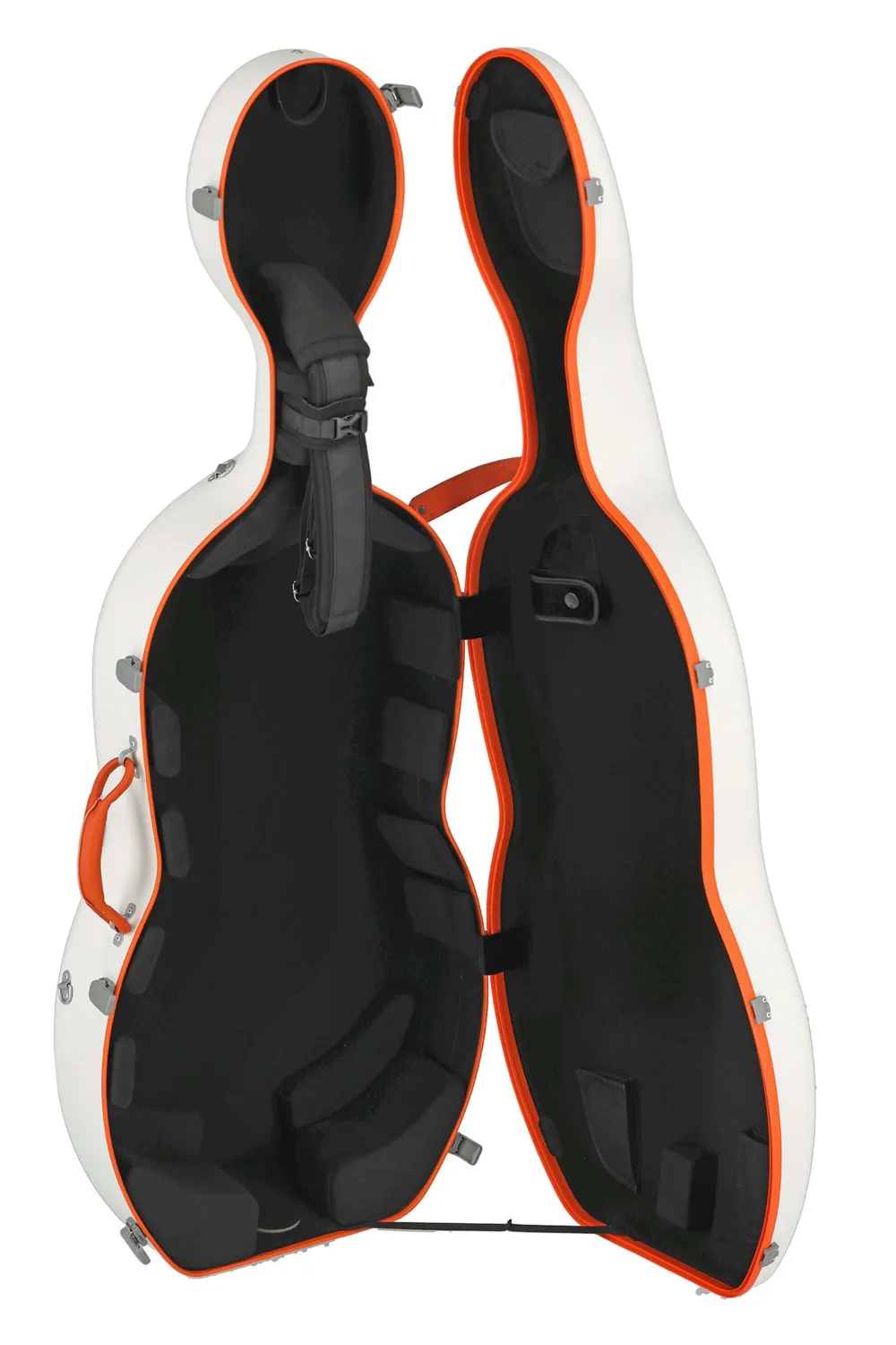 GEWApure PS353188 Cello (Violoncello) Koffer (Etui) Polycarbonat, Modell FUN, Farbe weiss-orange_12