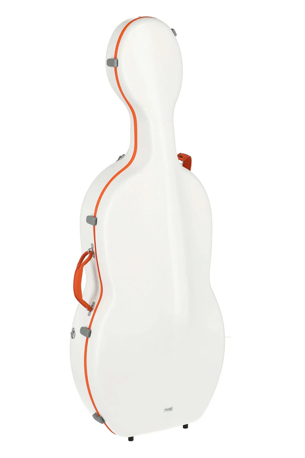 GEWApure PS353188 Cello (Violoncello) Koffer (Etui) Polycarbonat, Modell FUN, Farbe weiss-orange_01