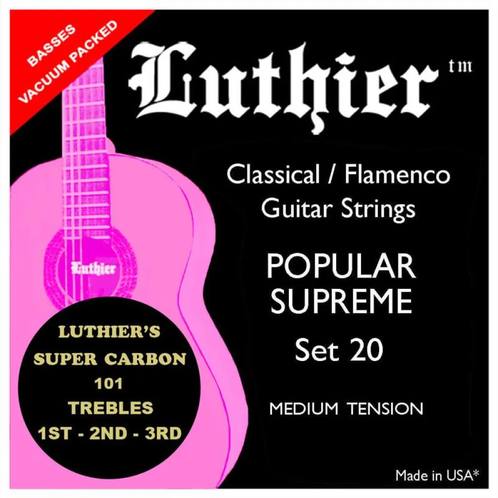 LUTHIER Super Carbon 101 Popular Supreme Gitarrensaiten – Medium Tension