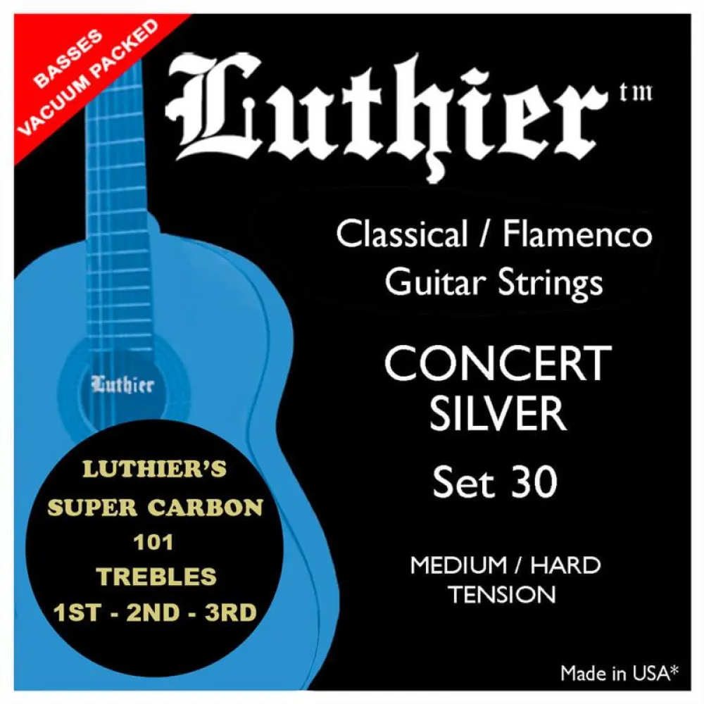 LUTHIER Super Carbon 101 Concert Silver Gitarrensaiten – Medium Tension