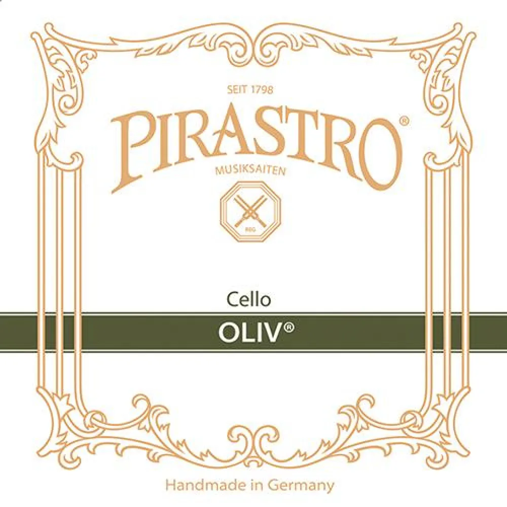 Pirastro OLIV 4/4 Cello Saiten Satz – Handgefertigte Darmsaiten in mittlerer Stärke