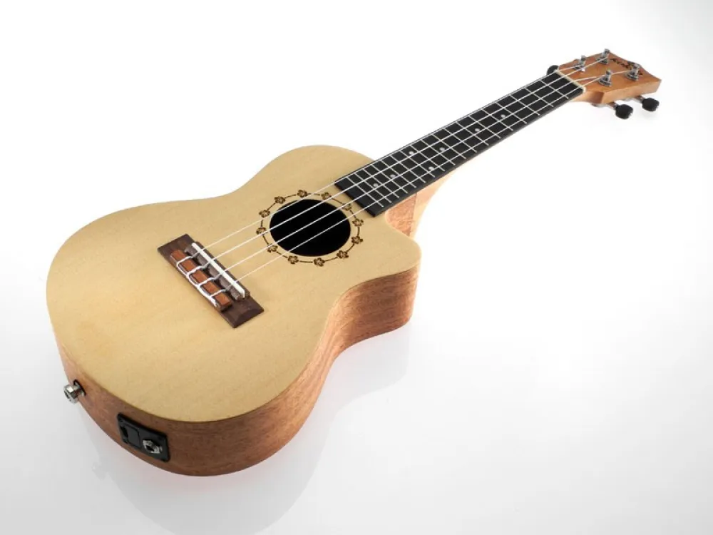 kokio Fichte-Mahagoni Cutaway Concert Ukulele mit Tasche