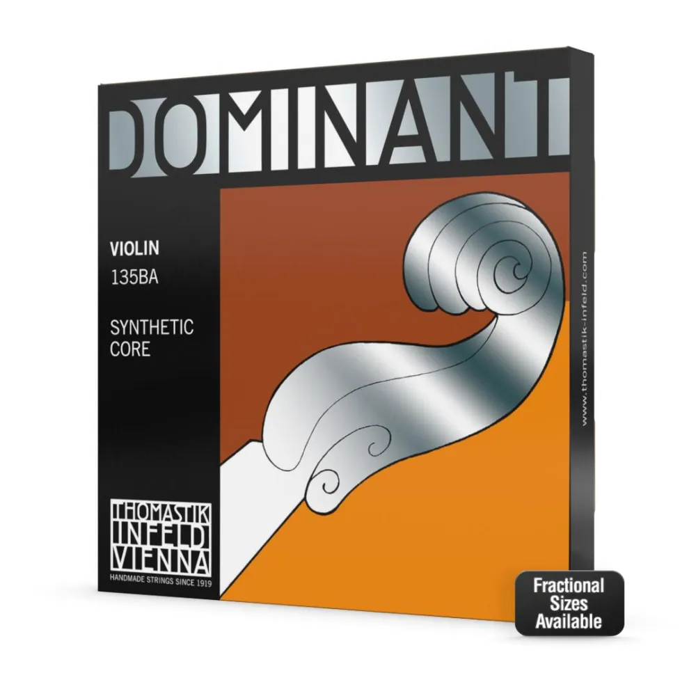 Vorderseite-Detailansicht einer Verpackung Thomastik Dominant 135BA Violin Saiten Satzes