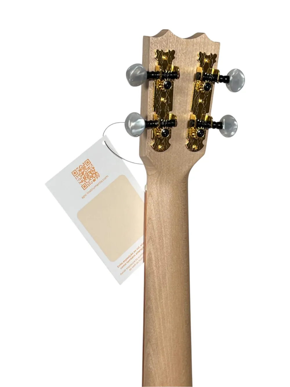 APC CT Traditional Concert Ukulele aus vollmassiver Koa-Akazie – Kopfansicht mit Mechaniken APC CT Traditional Concert Ukulele aus vollmassiver Koa-Akazie – Kopfansicht mit Mechaniken