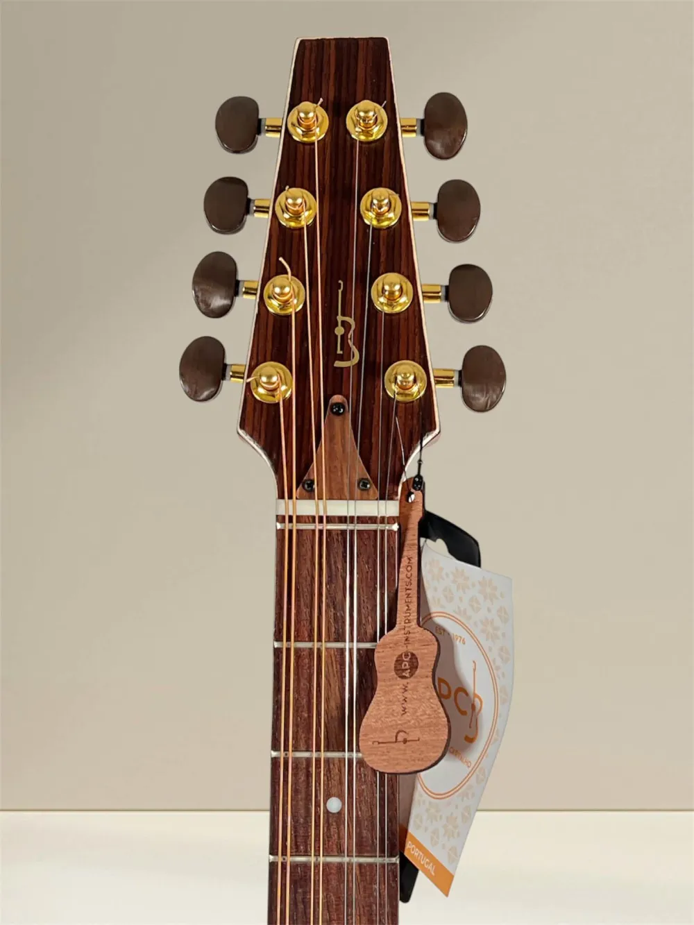 APC IRB312 Artist Irish Bouzouki – Massivholz, Fichte & Palisander, inkl. Koffer - Kopfansicht, vorne
