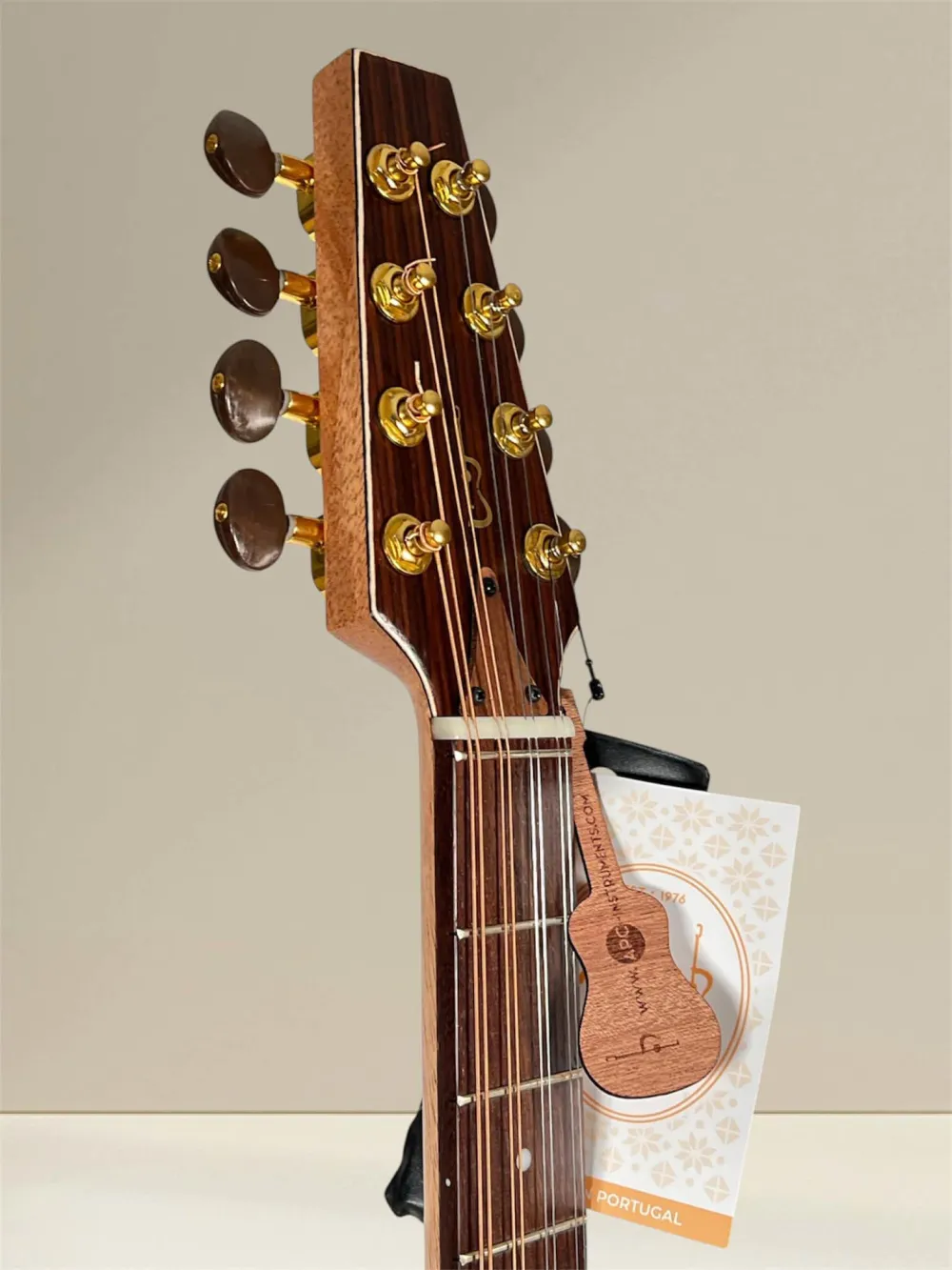 APC IRB312 Artist Irish Bouzouki – Massivholz, Fichte & Palisander, inkl. Koffer - Kopfansicht, vorne, seitlich
