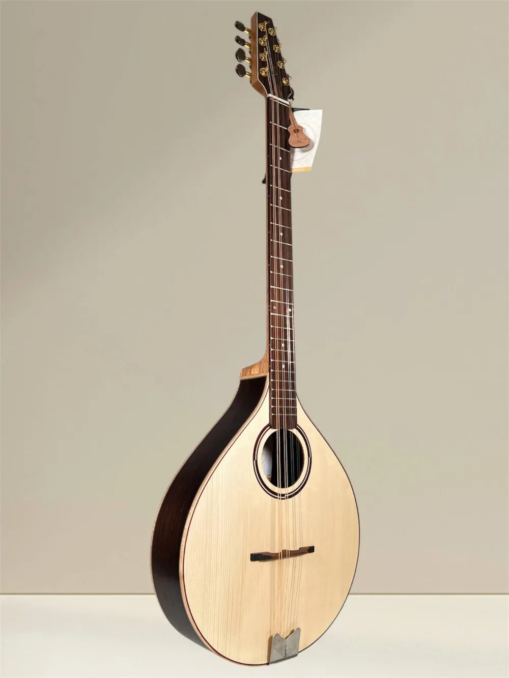 APC IRB312 Artist Irish Bouzouki – Massivholz, Fichte & Palisander, inkl. Koffer - Vorderansicht, seitlich