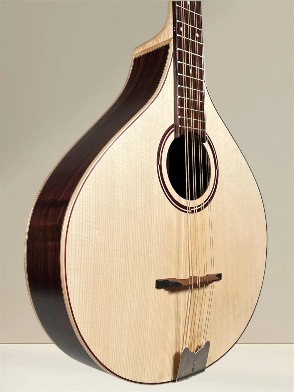APC MOC312 Oktav-Mandoline – Vollmassiv aus Palisander und Fichte - Decke-, Zargeansicht
