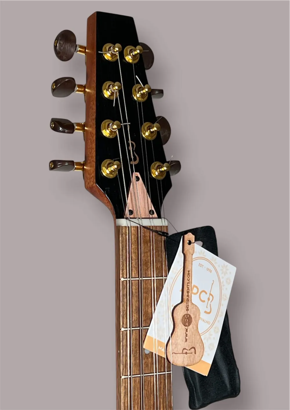 Kopfplatte-vorne-Detailansicht einer APC Artist Portugiesisch Bouzouki Modell PTB308 gebaut in Portugal 2022