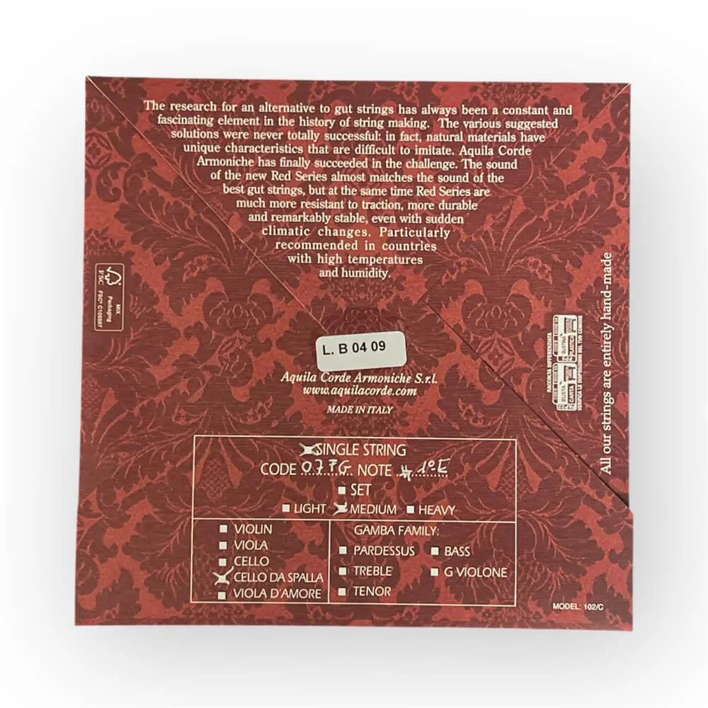 Aquila FG-Red E-Saite für Cello da Spalla – synthetisch, rot