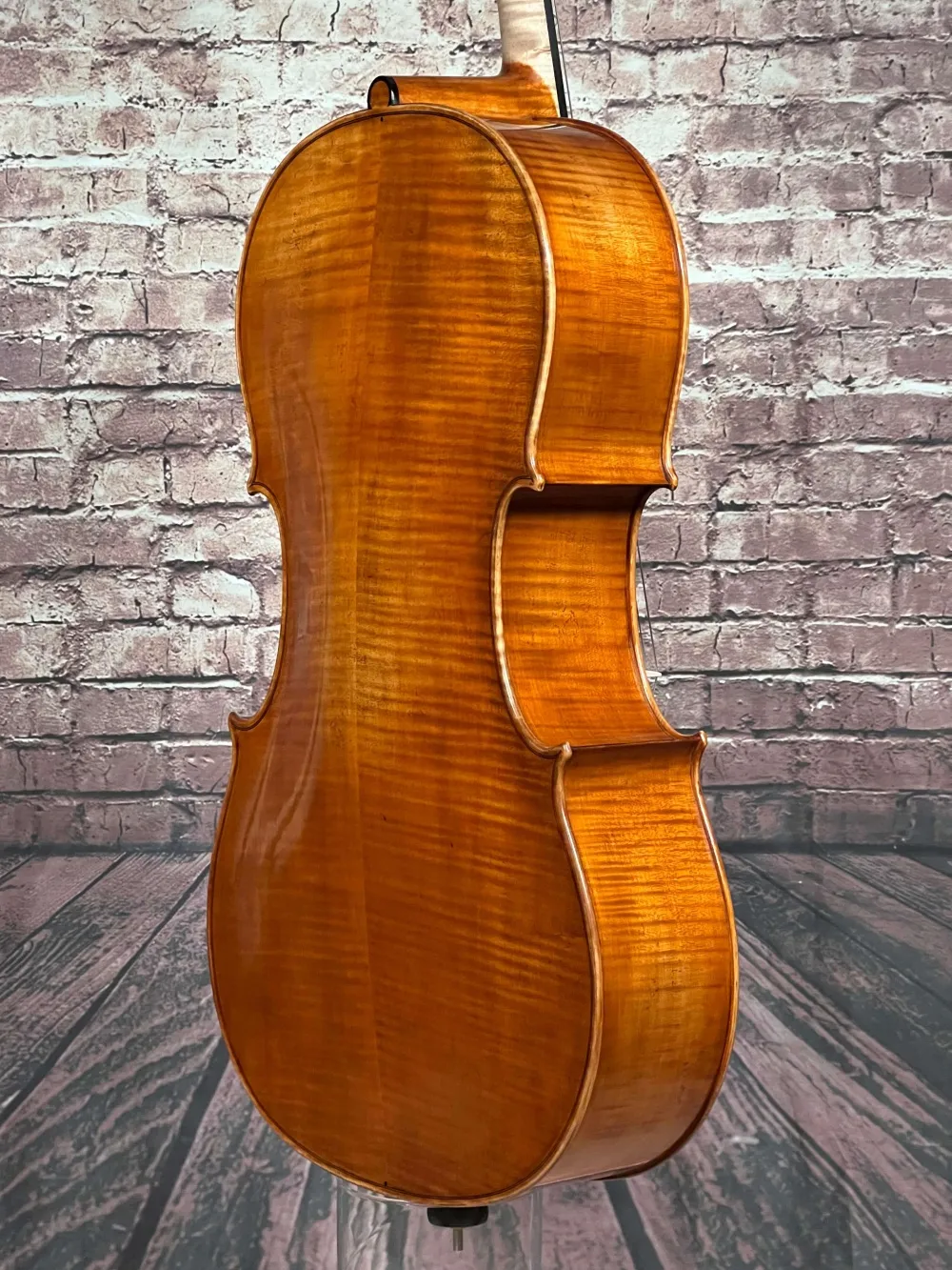 Boden-Seite-Detailansicht eines Stoica Alin di Bottega Cello Handarbeit aus Siebenbürgen 2022