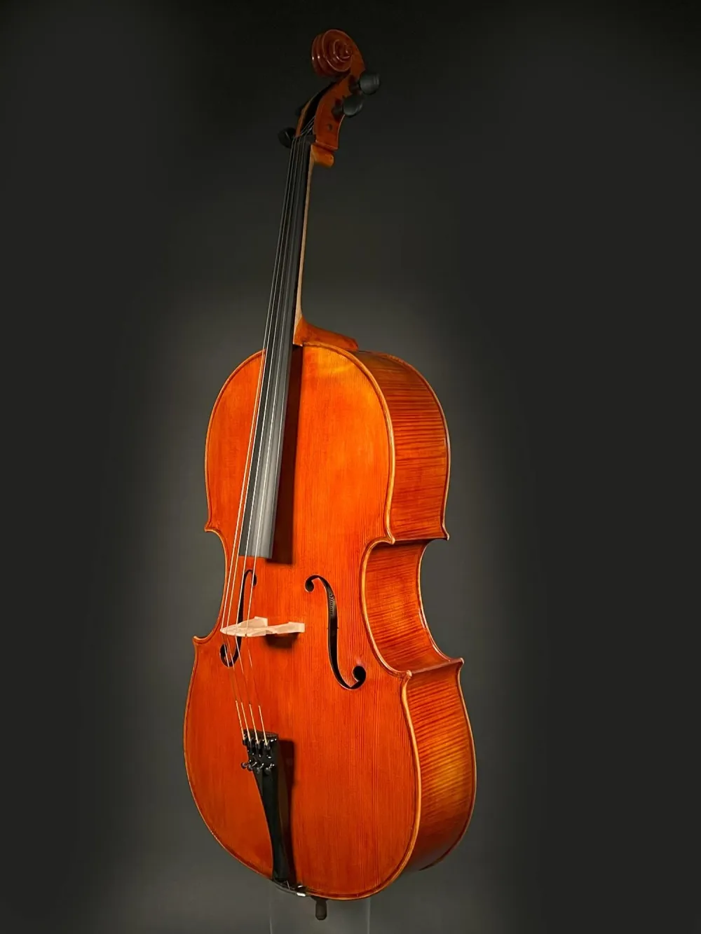 Seiten-Decke-Detailansicht einer Simon Joseph Montagnana Cello (Violoncello) Handarbeit 2020